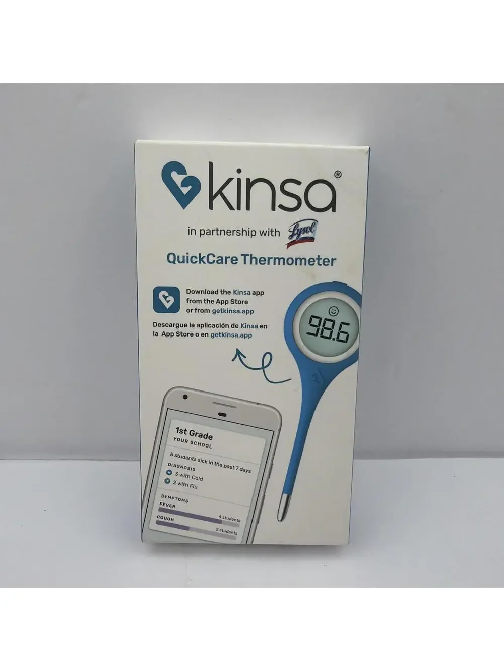 NEW Kinsa QuickCare Bluetooth Smart Digital Thermometer KSA-120 8 Second Reading